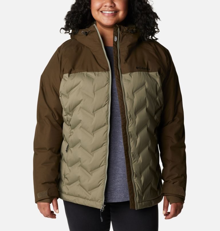 Columbia Grand Trek Hette Dunjakker Dame Olivengrønne | Plus Size 28913S